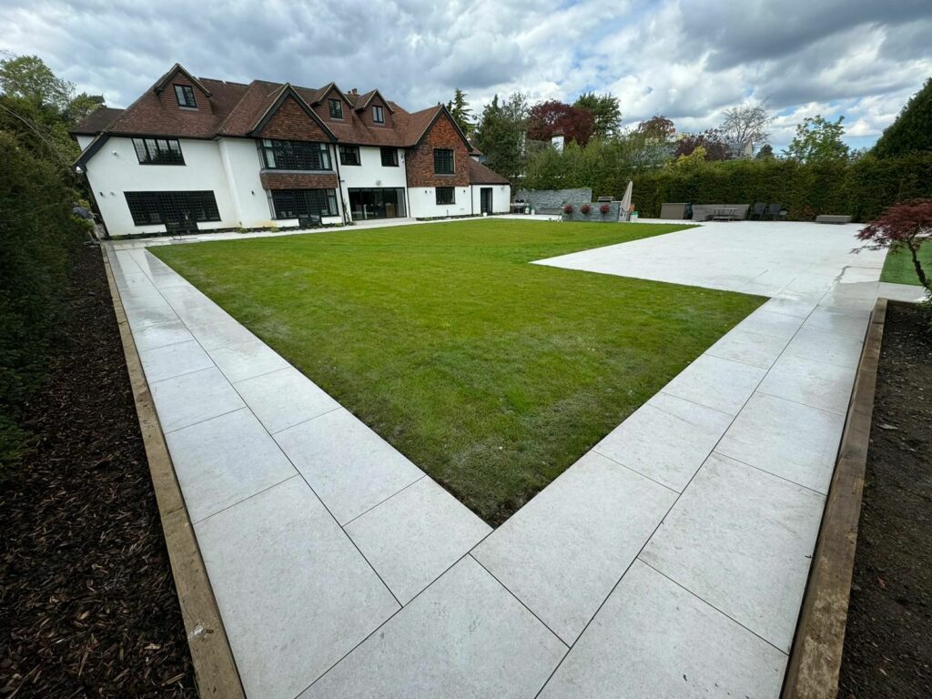 White patio tiles